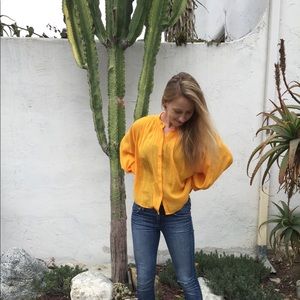 Vibrant Tangerine Anthropologie Blouse